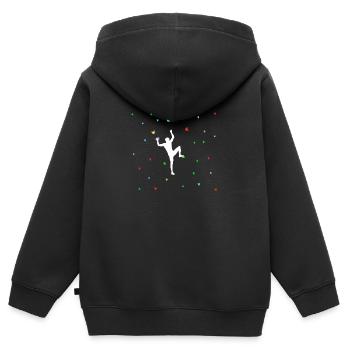Klettern Kletterwand - Kinder Premium Organic Zip Hoodie - Schwarz - Hinten - AI Model Kid Male (0cm)