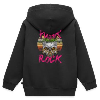 Punk Totenkopf Punkrock Punks Punkrocker - Kinder Premium Organic Zip Hoodie - Schwarz - Hinten - AI Model Kid Male (0cm)