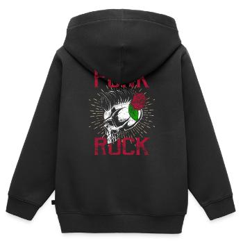 Punk Totenkopf Punkrock Punks Punkrocker - Kinder Premium Organic Zip Hoodie - Schwarz - Hinten - AI Model Kid Male (0cm)