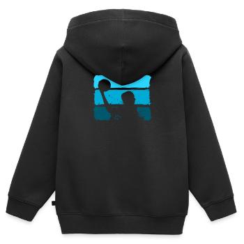 Wasserball Wasserballer - Kinder Premium Organic Zip Hoodie - Schwarz - Hinten - AI Model Kid Male (0cm)
