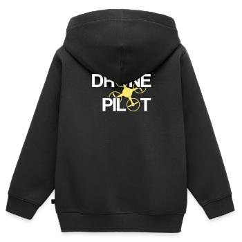 Pilote de drone | Drone pilot drone drone race - Sweat Premium à capuche zippé enfant bio - noir - Dos - AI Model Kid Male (0cm)