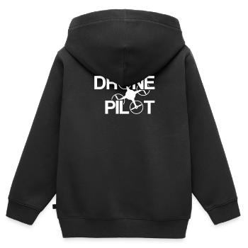 Pilote de drone | Drone pilot drone drone race - Sweat Premium à capuche zippé enfant bio - noir - Dos - AI Model Kid Male (0cm)