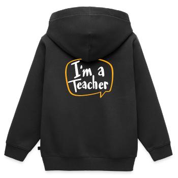 Coole Lehrer werden Lehrer Geschenk lehren - Kinder Premium Organic Zip Hoodie - Schwarz - Hinten - AI Model Kid Male (0cm)