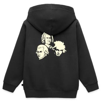 Beethoven Bach Mozart - Kinder Premium Organic Zip Hoodie - Schwarz - Hinten - AI Model Kid Male (0cm)