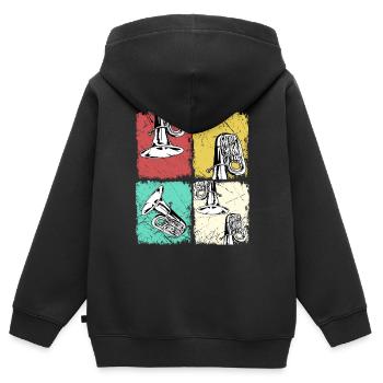 Tuba T-Shirt Sousaphon Blasmusik Musik Big Band - Kinder Premium Organic Zip Hoodie - Schwarz - Hinten - AI Model Kid Male (0cm)