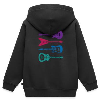 Gitarre E-Gitarre - Kinder Premium Organic Zip Hoodie - Schwarz - Hinten - AI Model Kid Male (0cm)