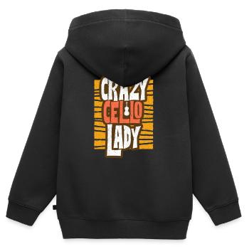 Violoncelle - Sweat Premium à capuche zippé enfant bio - noir - Dos - AI Model Kid Male (0cm)