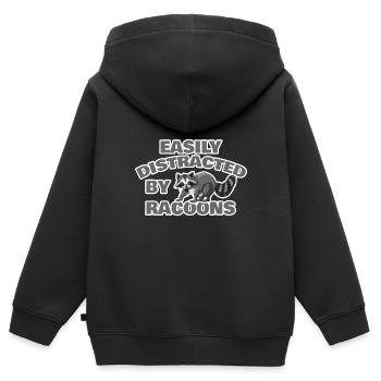 Raton laveur Forêt Bandit - Sweat Premium à capuche zippé enfant bio - noir - Dos - AI Model Kid Male (0cm)