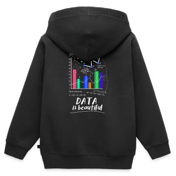 Daten Sind Wunderschön - Kinder Premium Organic Zip Hoodie - Schwarz - Hinten - AI Model Kid Male (0cm)