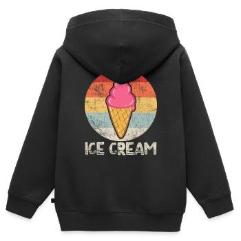 Glace Glace - Sweat Premium à capuche zippé enfant bio - noir - Dos - AI Model Kid Male (0cm)