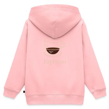 Café café expresso du matin - Sweat Premium à capuche zippé enfant bio - rose - Dos - AI Model Kid Female (0cm)