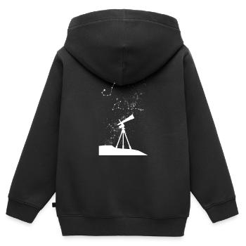 Astronomie Teleskop - Kinder Premium Organic Zip Hoodie - Schwarz - Hinten - AI Model Kid Male (0cm)