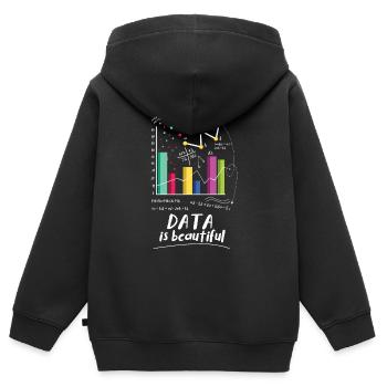 Daten Sind Wunderschön Statistiker - Kinder Premium Organic Zip Hoodie - Schwarz - Hinten - AI Model Kid Male (0cm)