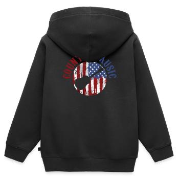 Country Music Western - Kinder Premium Organic Zip Hoodie - Schwarz - Hinten - AI Model Kid Male (0cm)