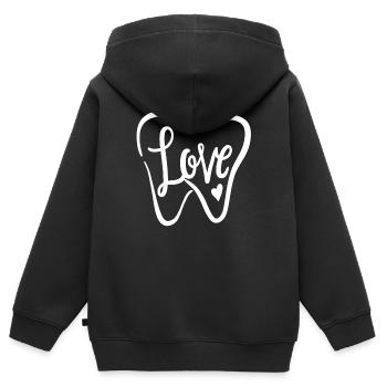 Zahn - Kinder Premium Organic Zip Hoodie - Schwarz - Hinten - AI Model Kid Male (0cm)