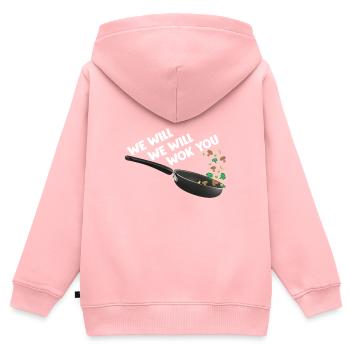 Drôle cuisine asiatique cuisine alimentaire wok cuisinier - Sweat Premium à capuche zippé enfant bio - rose - Dos - AI Model Kid Female (0cm)