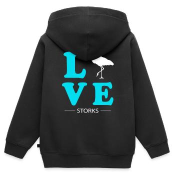 Stork - Kids Premium Organic Zip-up Hoodie - black - Back - AI Model Kid Male (0cm)