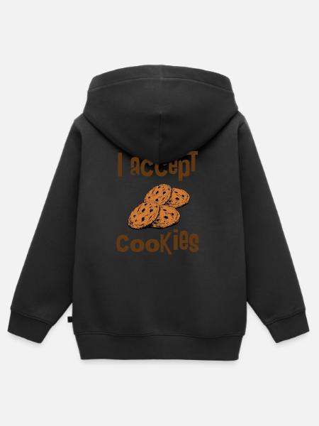 Ich akzeptiere Kekse - Kinder Premium Organic Zip Hoodie - Schwarz