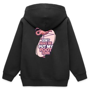 Flamingo - Sweat Premium à capuche zippé enfant bio - noir - Dos - AI Model Kid Male (0cm)