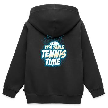 Tennis de table - Sweat Premium à capuche zippé enfant bio - noir - Dos - AI Model Kid Male (0cm)