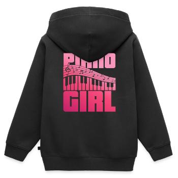 Piano piano - Kids Premium Organic Zip-up Hoodie - black - Back - AI Model Kid Male (0cm)