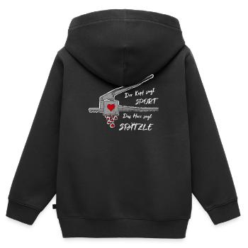 Spätzle Liebe Schwaben Geschenkidee - Kinder Premium Organic Zip Hoodie - Schwarz - Hinten - AI Model Kid Male (0cm)