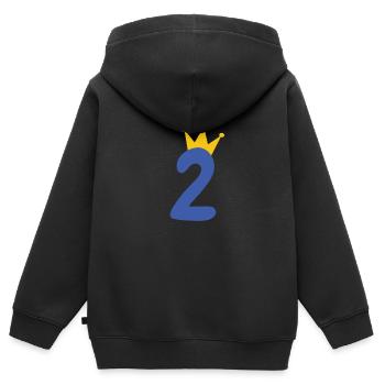 2.Geburtstag - Kinder Premium Organic Zip Hoodie - Schwarz - Hinten - AI Model Kid Male (0cm)