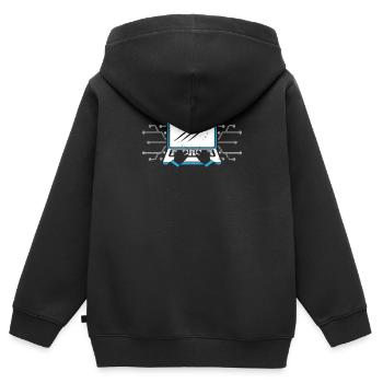 Ordinateur - Sweat Premium à capuche zippé enfant bio - noir - Dos - AI Model Kid Male (0cm)