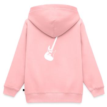 Guitare et guitare électrique symbole - Sweat Premium à capuche zippé enfant bio - rose - Dos - AI Model Kid Female (0cm)