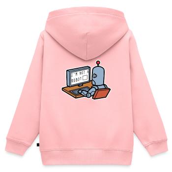 Ich Bin Kein Roboter - Kinder Premium Organic Zip Hoodie - Rosa - Hinten - AI Model Kid Female (0cm)