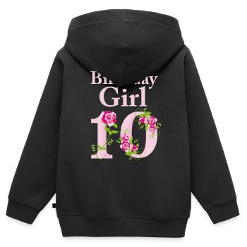Geburtstag Geschenk Mädchen 10 Jahre - Kinder Premium Organic Zip Hoodie - Schwarz - Hinten - AI Model Kid Male (0cm)