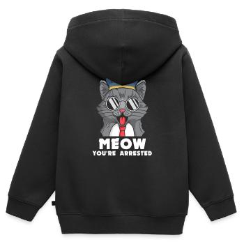 Meow Verhaftet Katze Polizei Kätzchen Polizist - Kinder Premium Organic Zip Hoodie - Schwarz - Hinten - AI Model Kid Male (0cm)