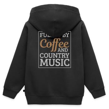 Pays - Sweat Premium à capuche zippé enfant bio - noir - Dos - AI Model Kid Male (0cm)