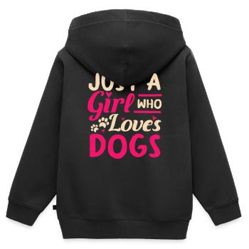 Propriétaire de chiens propriétaire - Sweat Premium à capuche zippé enfant bio - noir - Dos - AI Model Kid Male (0cm)