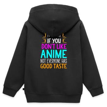 Anime - Kinder Premium Organic Zip Hoodie - Schwarz - Hinten - AI Model Kid Male (0cm)