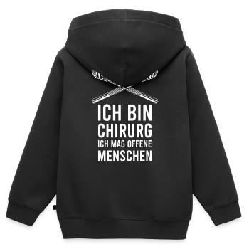 Ich bin Chirurg - Kinder Premium Organic Zip Hoodie - Schwarz - Hinten - AI Model Kid Male (0cm)