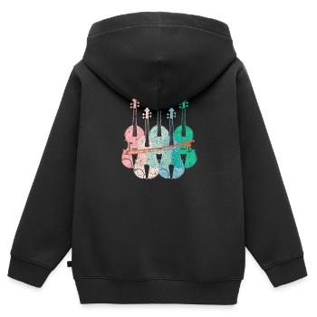 Violine - Kinder Premium Organic Zip Hoodie - Schwarz - Hinten - AI Model Kid Male (0cm)