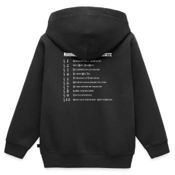 Norddeutsches Grundgesetz Humor Platt Norddeutsch - Kinder Premium Organic Zip Hoodie - Schwarz - Hinten - AI Model Kid Male (0cm)
