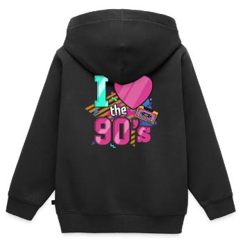 90er Jahre Neunziger Musik Party - Kinder Premium Organic Zip Hoodie - Schwarz - Hinten - AI Model Kid Male (0cm)