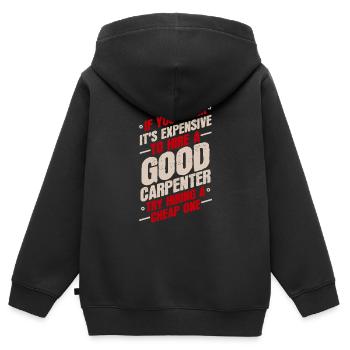 Schreiner Zimmermann - Kinder Premium Organic Zip Hoodie - Schwarz - Hinten - AI Model Kid Male (0cm)