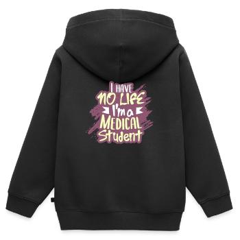Medizin Student - Kinder Premium Organic Zip Hoodie - Schwarz - Hinten - AI Model Kid Male (0cm)