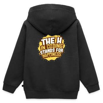 Coding Programmieren - Kinder Premium Organic Zip Hoodie - Schwarz - Hinten - AI Model Kid Male (0cm)