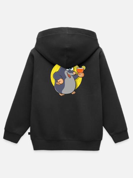 mole - Kids Premium Organic Zip-up Hoodie - black