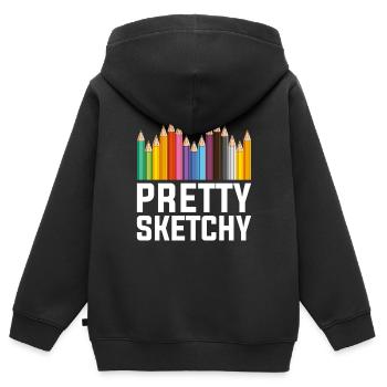 Kunst - Kinder Premium Organic Zip Hoodie - Schwarz - Hinten - AI Model Kid Male (0cm)
