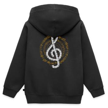 Klavier - Kinder Premium Organic Zip Hoodie - Schwarz - Hinten - AI Model Kid Male (0cm)