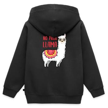 Lama - No Prob Llama - Kinder Premium Organic Zip Hoodie - Schwarz - Hinten - AI Model Kid Male (0cm)