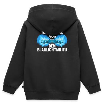 Lustig Polizei Cop Polizist Beruf Spruch Geschenk - Kinder Premium Organic Zip Hoodie - Schwarz - Hinten - AI Model Kid Male (0cm)