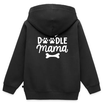 Labradoodle Mama Frauchen - Kinder Premium Organic Zip Hoodie - Schwarz - Hinten - AI Model Kid Male (0cm)