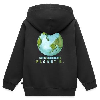 Earth Day Planet - Kinder Premium Organic Zip Hoodie - Schwarz - Hinten - AI Model Kid Male (0cm)