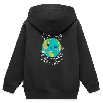 Jour de la Terre Planète Terre - Sweat Premium à capuche zippé enfant bio - noir - Dos - AI Model Kid Male (0cm)
